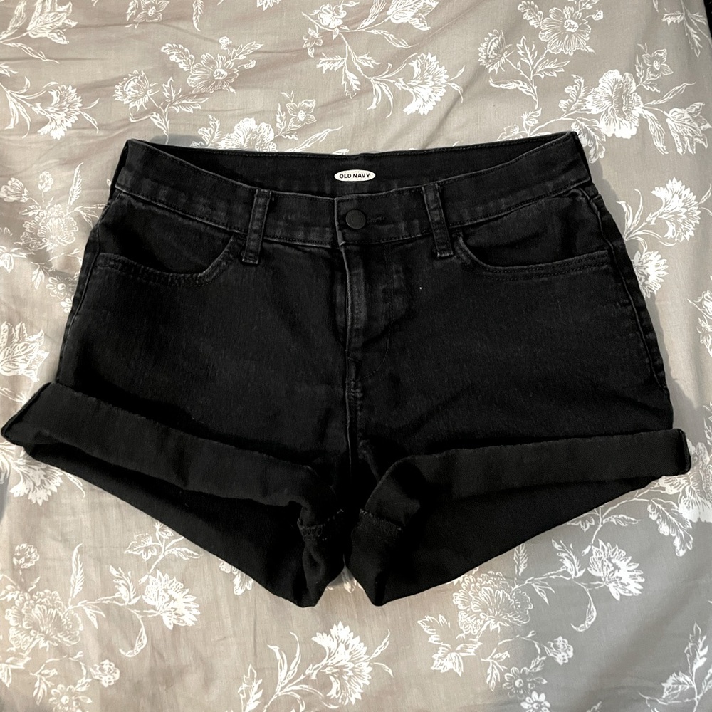 Black Denim Shorts